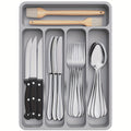 Modern Stackable Storage Drawer – smooth-access cabinet organization, 5 6 7 Compartment Silverware Drawer Organizer Tray Plastic Cutlery Storage for Kitchen Drawer, designed for American homes, daily convenience and practical gifting