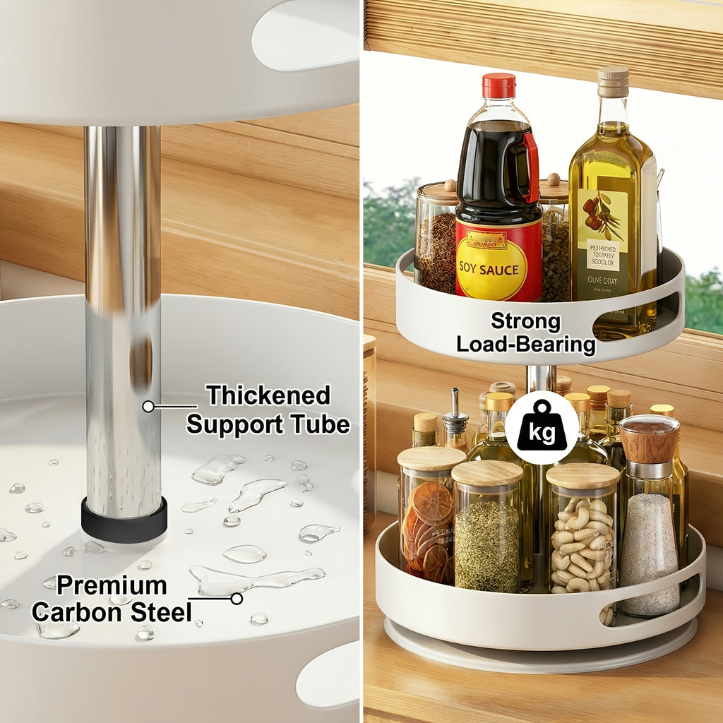 Heavy-Duty Adjustable Home Storage Rack – durable multi-purpose storage, Single Double Rotating Spice Rack Lazy Susan Organizer Household Round Spice Organizer for Cabinet, designed for American homes, daily convenience and practical gifting