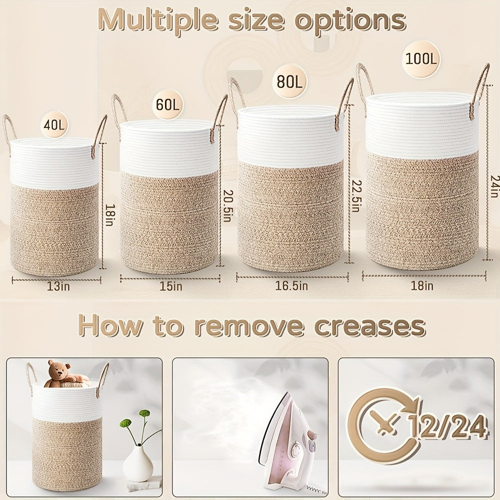 Easy-Access Stackable Home Storage Bins – portable space-saving storage, Collapsible Laundry Basket Woven Rope Laundry Hamper 12 15gal 15 85gal 21 13gal 26, designed for American homes, daily convenience and practical gifting