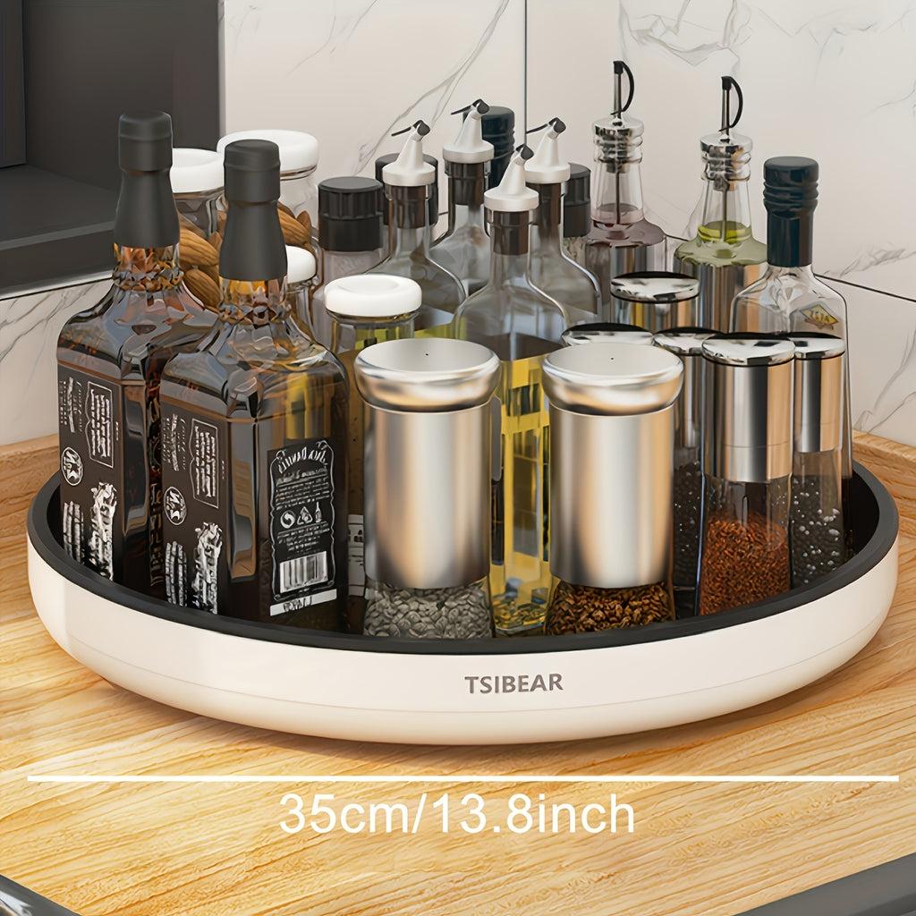 Premium Glass Spice Jar Set – clear reusable pantry storage, 360 Rotating Lazy Susan Turntable Organizer Non-Slip Spice Rack for Kitchen Cabinet Countertop Dining, designed for American homes, daily convenience and practical gifting