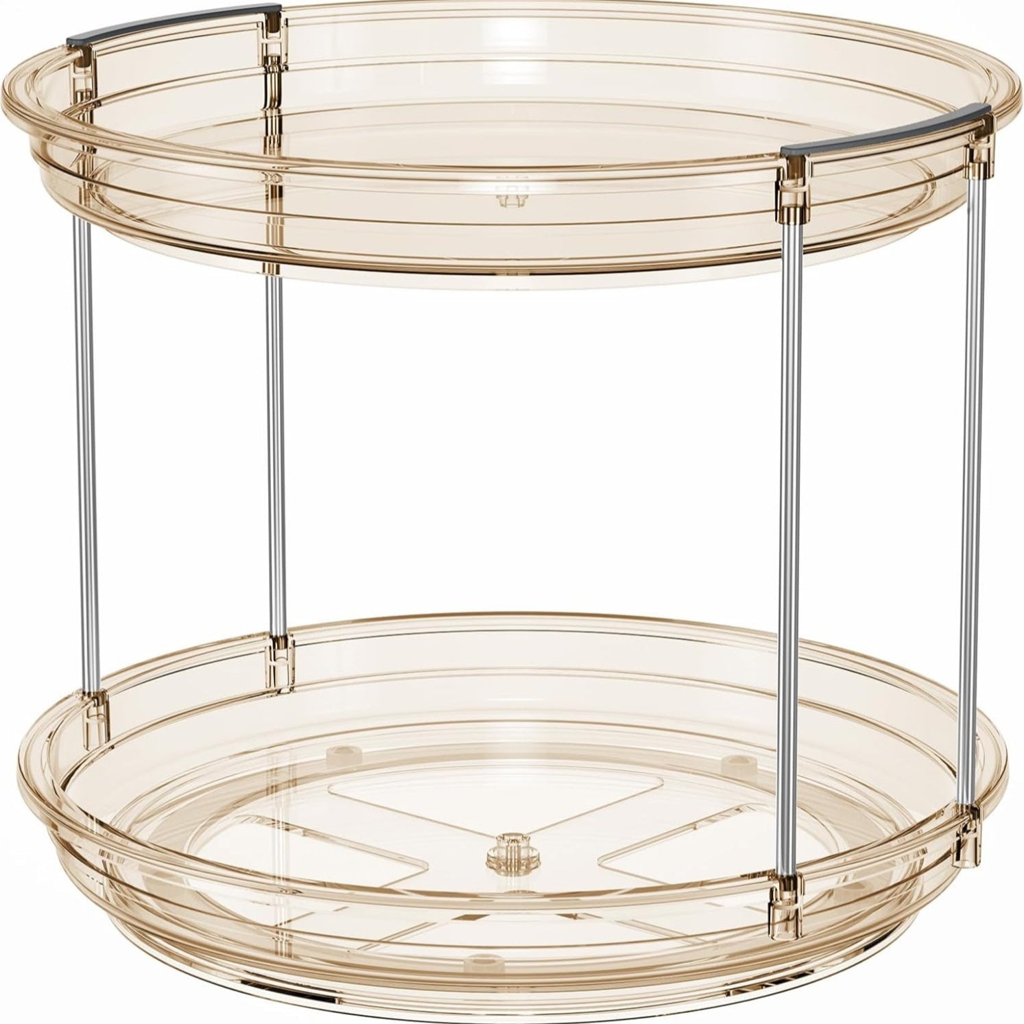 Kitchen Essential – A 2-Tier Rotating Multifunctional Countertop Turntable Designed for Storing Seasonings And Cosmetics, Featuring a 360-Degree Rotation And an Anti-Slip Base, Ideal for Use