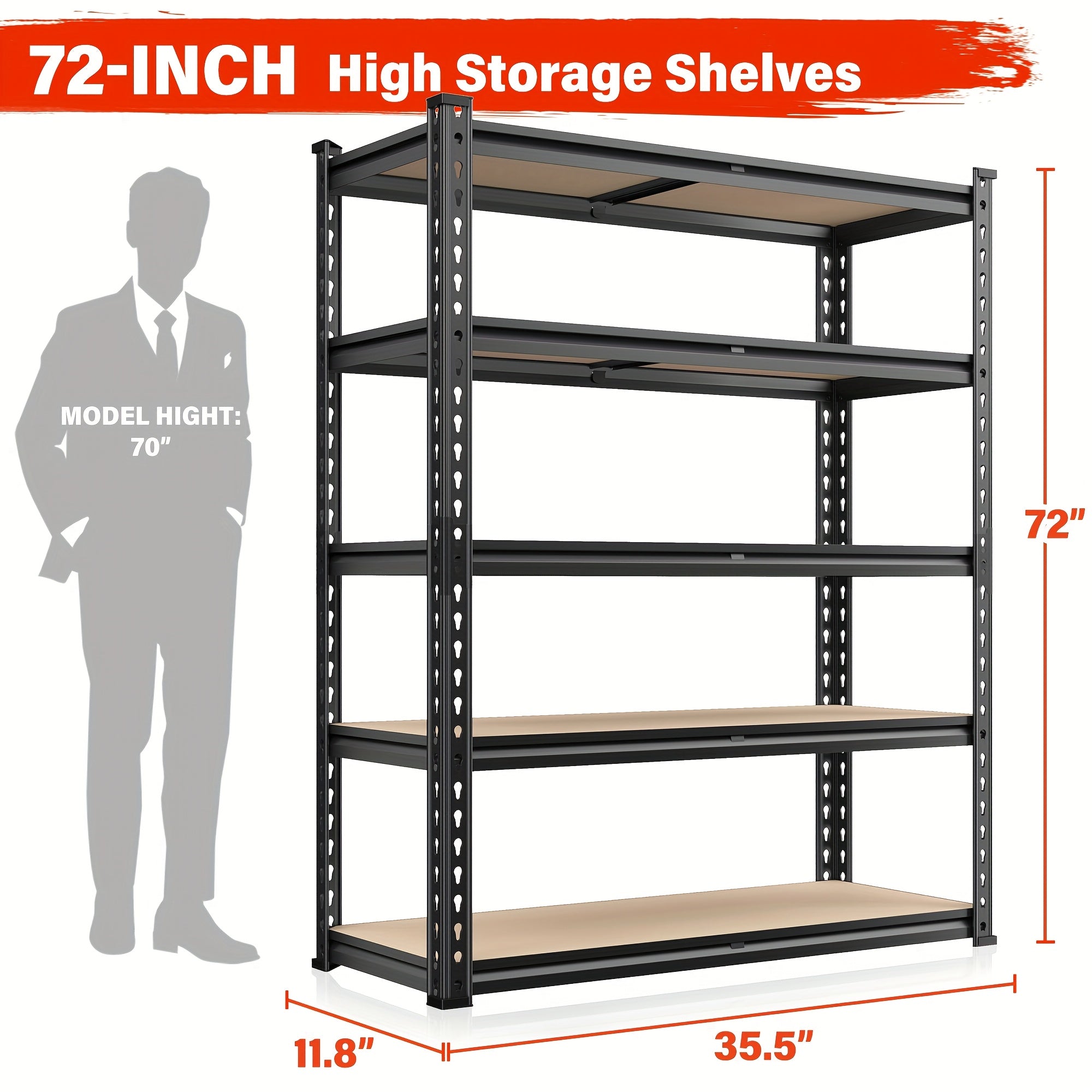 Smart 5 Tier Adjustable Home Storage Rack – durable multi-purpose storage, 72 H Heavy Duty Storage Shelves 2000LBS Adjustable Versatile Utility Rack Shelf 5 Tier, designed for American homes, daily convenience and practical gifting