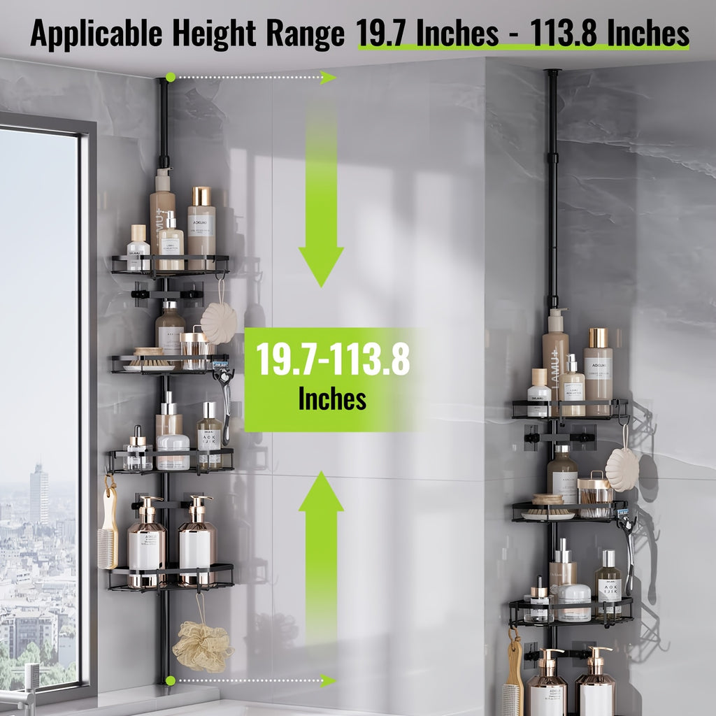 Bathroom Organizer – Corner Shower Caddy Tension Pole, Shower Caddies for Modern US Homes, clutter-free convenience, Versatile Everyday Use and Thoughtful Housewarming Gift
