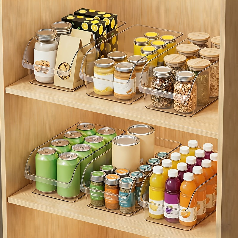 Storage Bins – easy-access fridge organization, Set of 3 6 Clear Storage Bins Including Large And