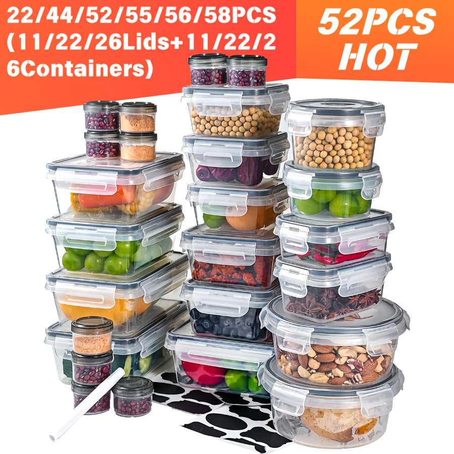 Space-Saving 22/52/55/56/58pcs Reusable Drinkware Set – easy-access beverage storage, 22 52 55 56 58pcs Food Storage Container Set with 11 22 26 Lids, designed for American homes, daily convenience and practical gifting