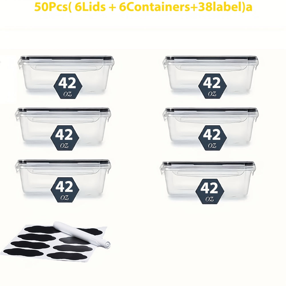 Kitchen Essential – [Airtight Food Storage] 50/48/24/12 Pcs Airtight Food Storage Containers. Plastic Refrigerator Storage Containers for Meal Prep, Vegetables & Fruits. Kitchen Storage, wit