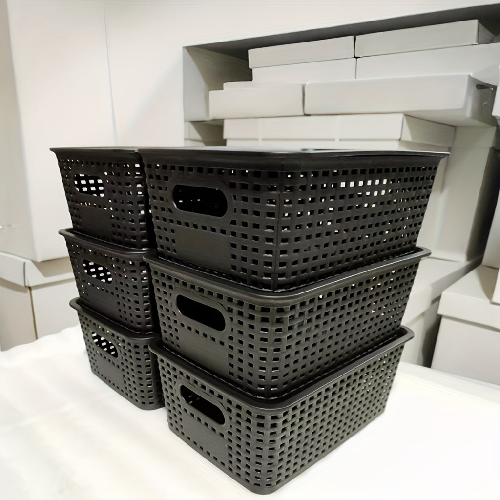 Storage Bins – 6/10 Pack Plastic Storage Baskets with Lids, Storage Boxes for Organization, Stack
