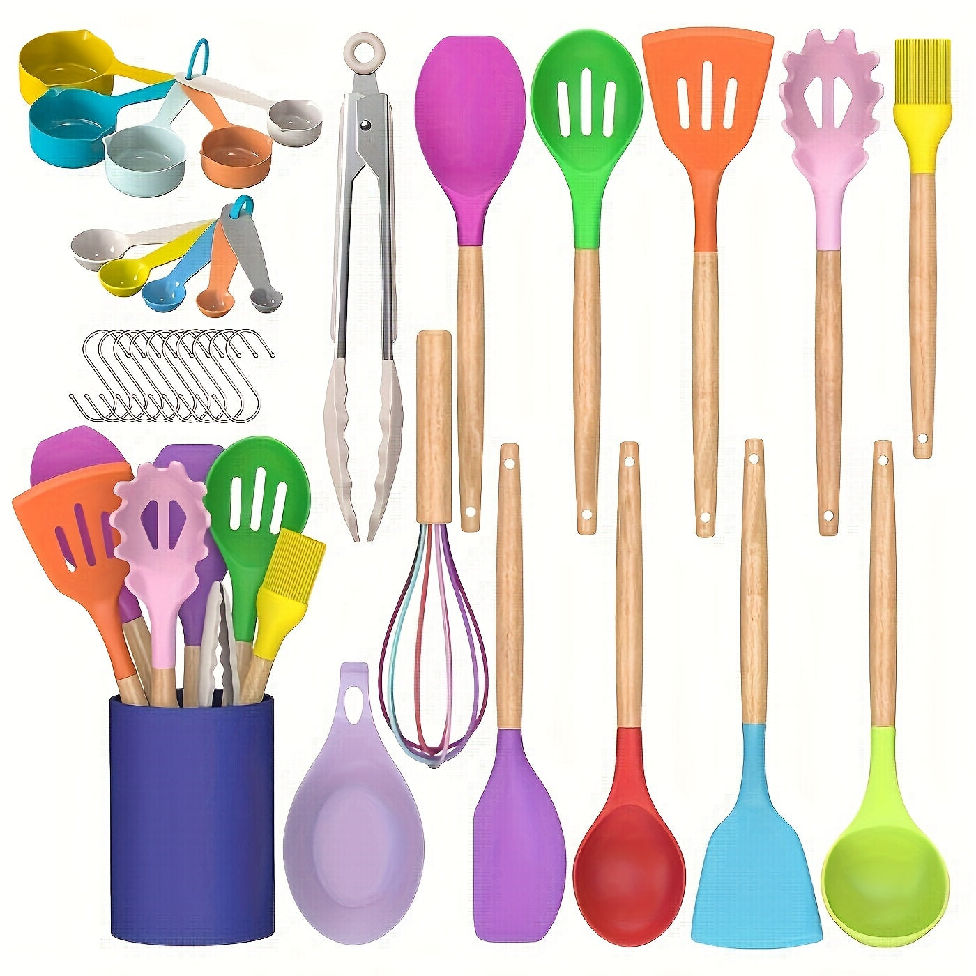 Kitchen Tools – 33pcs/set, Silicone Utensil Set, Kitchen Utensil Set, Safety Cooking Utensils Set,