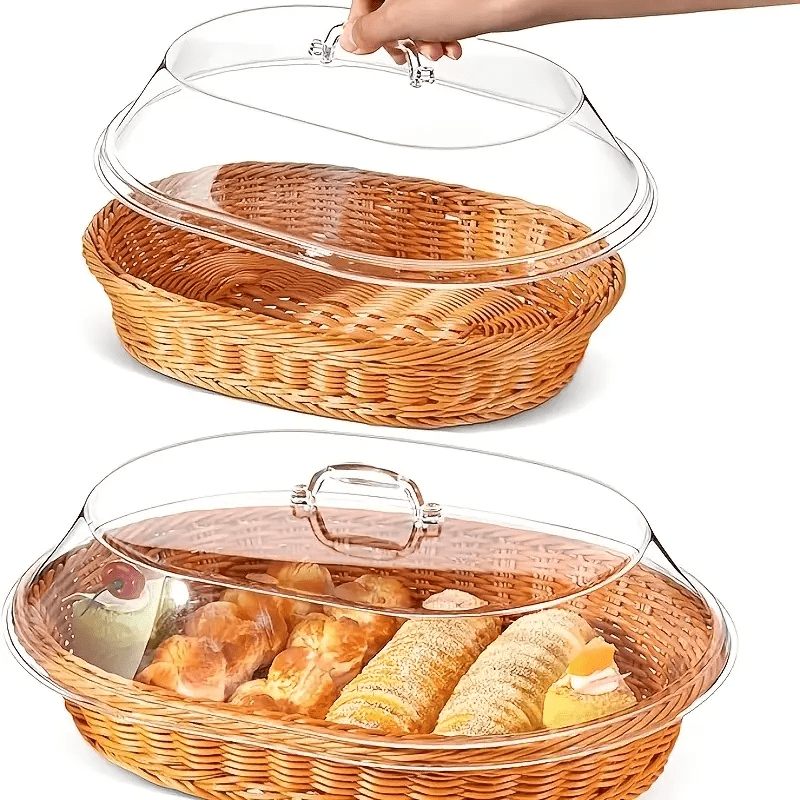 1pc Bread Basket - Durable Plastic Bread Basket, Washable Food Tray for Storing Desserts And Fruits - Ideal for Kitchen, Picnic And Home Display, Also a Perfect Storage Box for Pastries And Desserts