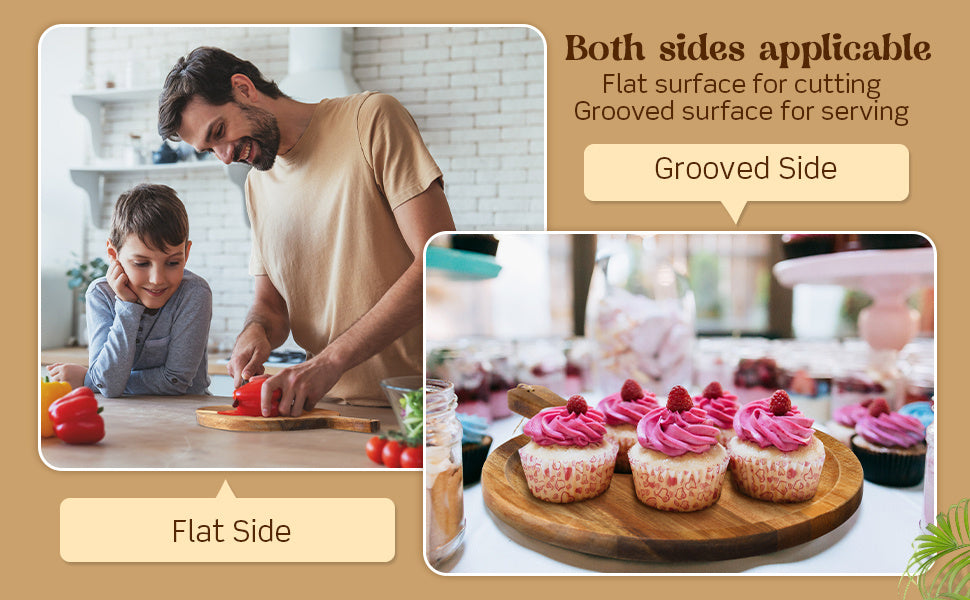 Easy-Access 10/5pcs Kitchen Cutting Board – durable food prep and serving, 10 5pcs Round Wooden Cutting Boards with Handles Wooden Serving Boards Kitchen Chopping Boards, designed for American homes, daily convenience and practical gifting