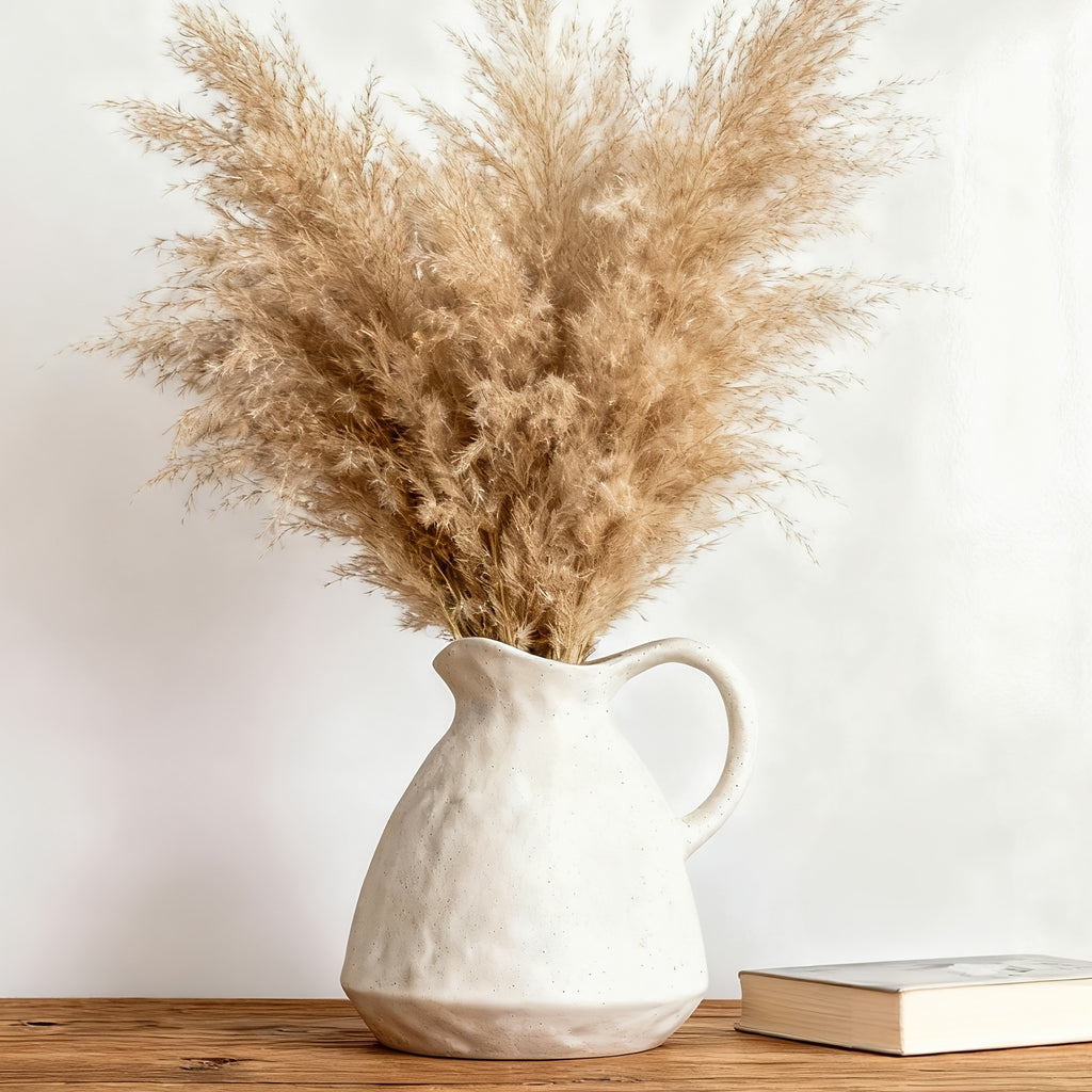 Smart Ceramic Flower Vase – tabletop floral display and modern home decor, TOMNK Ceramic Vase Ceramic Pitcher Vase for Flowers Farmhouse Vase for Table, designed for American homes and practical gifting