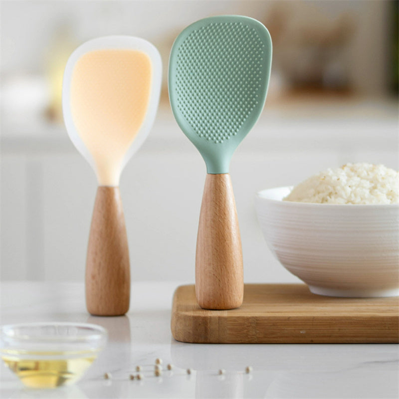 Easy-Access 2 Pack Kitchen Cookware Set – versatile meal preparation, 2 Pack Silicone Rice Potato Server with Wooden Handle - Durable Heat-Resistant Kitchen Spoon, designed for American homes, daily convenience and practical gifting