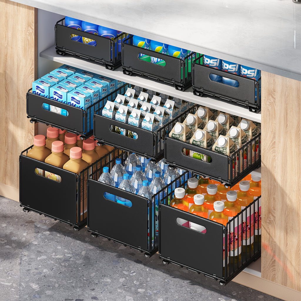 Space-Saving 2pcs Adjustable Home Storage Rack – durable multi-purpose storage, Multipurpose Storage 2pcs Multipurpose Organizer Cabinet Pull-out Storage Basket Bathroom Sink Slide-out Storage Basket, designed for American homes, daily convenience an