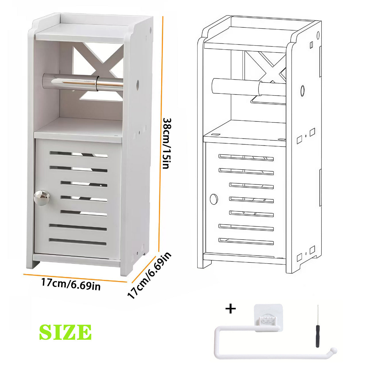 Space-Saving Adjustable Home Storage Rack – durable multi-purpose storage, Thickened and Sturdy Material with a Toilet Paper Rack and Toiletries Storage Suitable for, designed for American homes, daily convenience and practical gifting