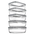 5 Pack 35oz Glass Food Storage Containers With Lids, Fresh Container, Airtight Reusable Meal Prep Lunch Container Set, Safe For Oven, Microwave, Freezer, And Dishwasher