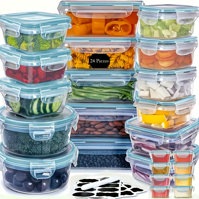 Food Storage Containers – Compact 48pcs Airtight Food Storage Containers – leak-resistant reusable meal prep