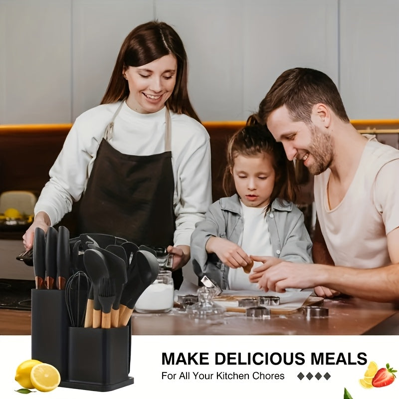 Kitchen Essential – Silicone Kitchen Utensils Set | Heat Resistant And High-Quality, Suitable for Non Stick Pans, Stainless Steel Cutting Tools, Small Kitchen Tools, Ideal Holiday Gift 19 Se
