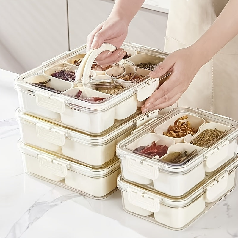 Modern Airtight Food Storage Containers – leak-resistant reusable meal prep, 8-Compartment Snack Box With Lid Locking Clips - Clear Plastic Food Storage Container With, designed for American homes, daily convenience and practical gifting