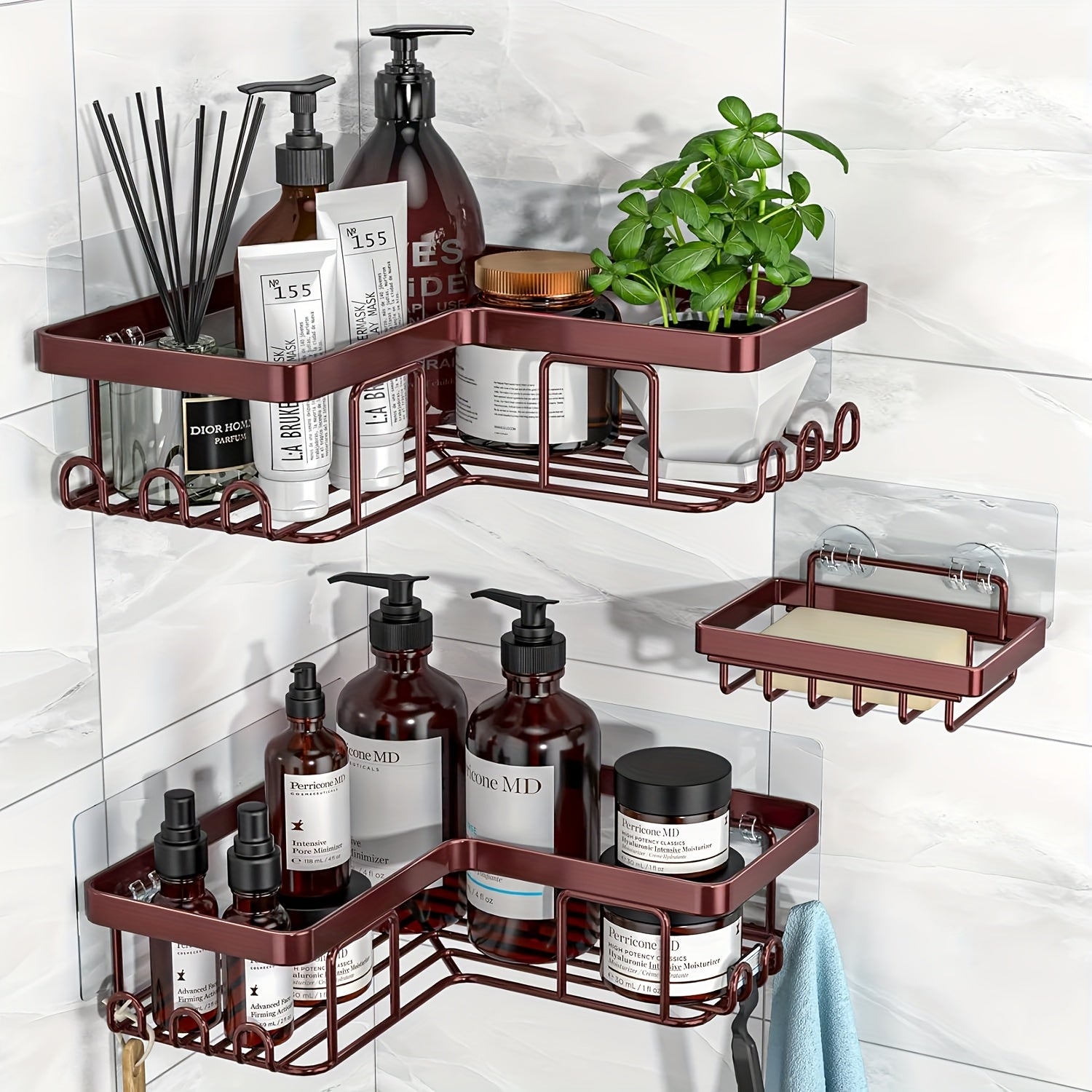 Storage Rack – Versatile Adjustable Home Storage Rack durable multi-purpose storage Corner Adhesi