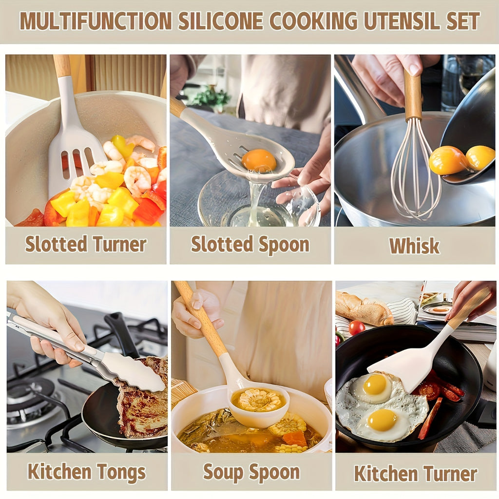 Kitchen Essential – 33pcs/set, Silicone Utensil Set, Kitchen Utensil Set, Safety Cooking Utensils Set, Non-Stick Cooking Utensils Set With Handle, Washable Modern Cookware, Kitchen Stuff, Ki