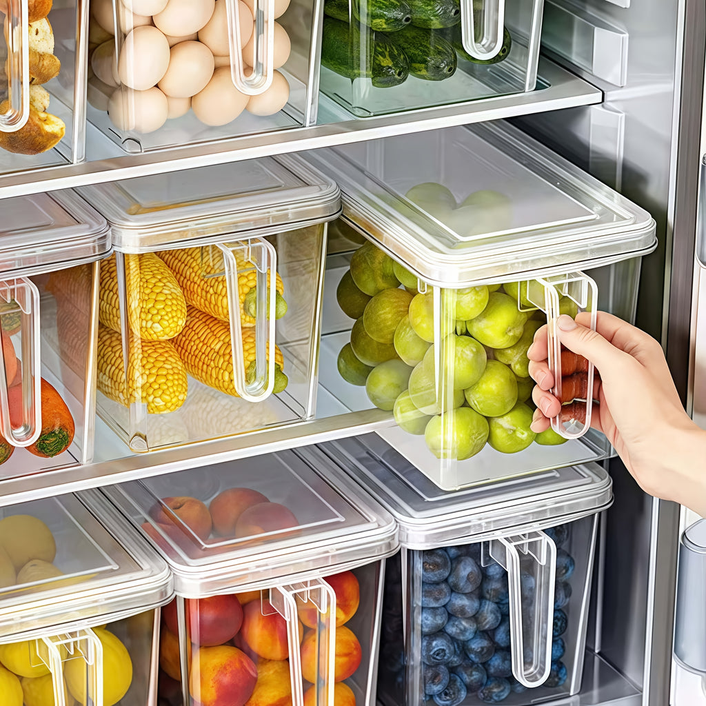 Versatile 3pcs Refrigerator Storage Organizer – easy-access fridge organization, 3pcs of Refrigerator Storage Boxes with Handles Preventing Food from Going Bad and Being, designed for American homes, daily convenience and practical gifting