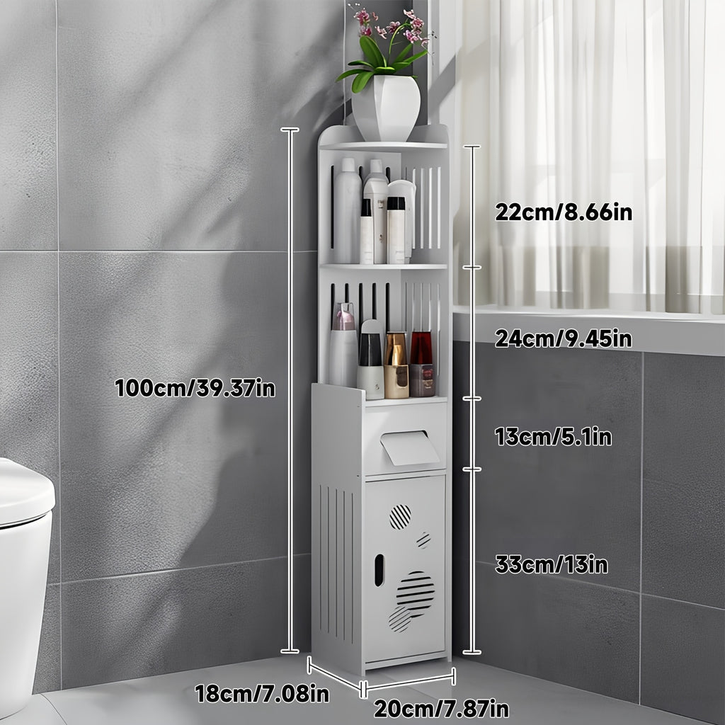 Smart 1pc Stackable Home Storage Bins – portable space-saving storage, 1pc Large Capacity Bathroom Organizer Toilet Paper Holder Waterproof And Dustproof Commercial Bathroom Organizer, designed for American homes, daily convenience and practical gift