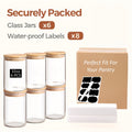 Premium 6pcs Glass Spice Jar Set – clear reusable pantry storage, 6pcs Glass Storage Containers with Labels And Pen 32Oz Airtight Food Storage Containers with, designed for American homes, daily convenience and practical gifting