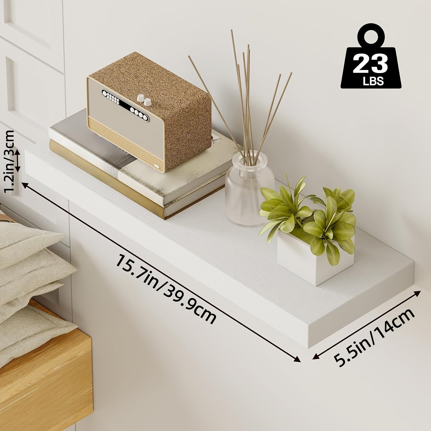 Home Living Essential – TOMNK 2 4 6pcs Set Floating Shelves 15 7-inch 19 7-inch 22-inch Wooden