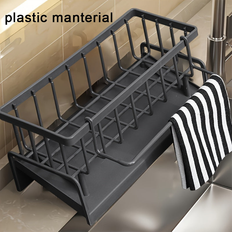 Kitchen Essential – Kitchen Sink Caddy with Drainage, Kitchen Sink Organizer with Removable Brush Holder, Sink Caddy with Drainage for Dishwashing Brush, Sponge, Soap And Scrubbing Additions