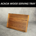 Premium 1/2pcs Home Storage Organizer – space-saving everyday organization, 1 2pcs 17in Large Acacia Wood Ottoman Tray with Handles Decorative Wooden Serving Tray, designed for American homes, daily convenience and practical gifting