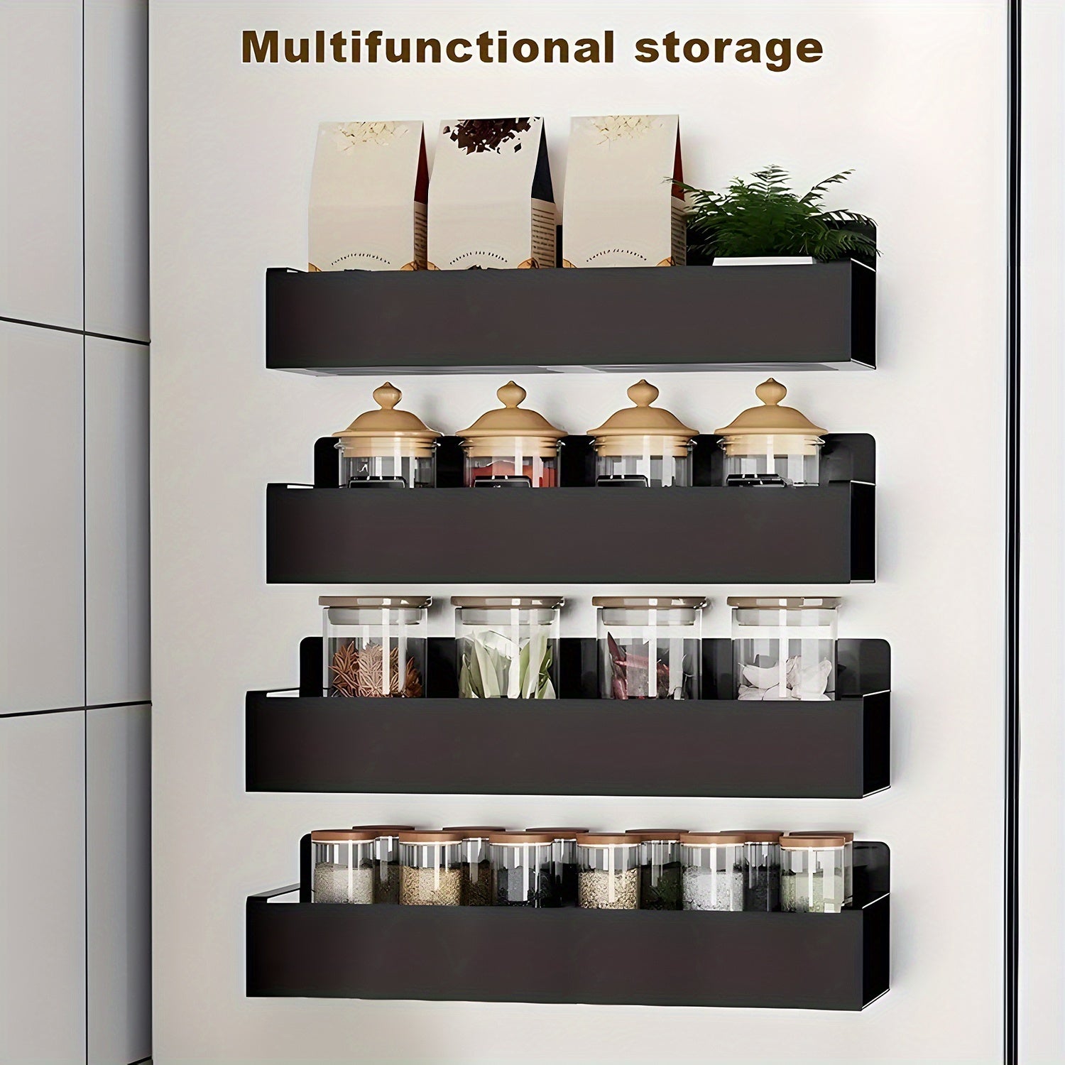 Storage Bins – Space-Saving 2/4pcs Adjustable Home Storage Rack – durable multi-purpose storage,