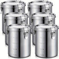 Heavy-Duty 6 Pack Airtight Storage Jar Set – clear reusable pantry storage, 6 Pack 34 Oz Stainless Steel Canisters Set Stainless Steel Airtight Food Storage Containers, designed for American homes, daily convenience and practical gifting
