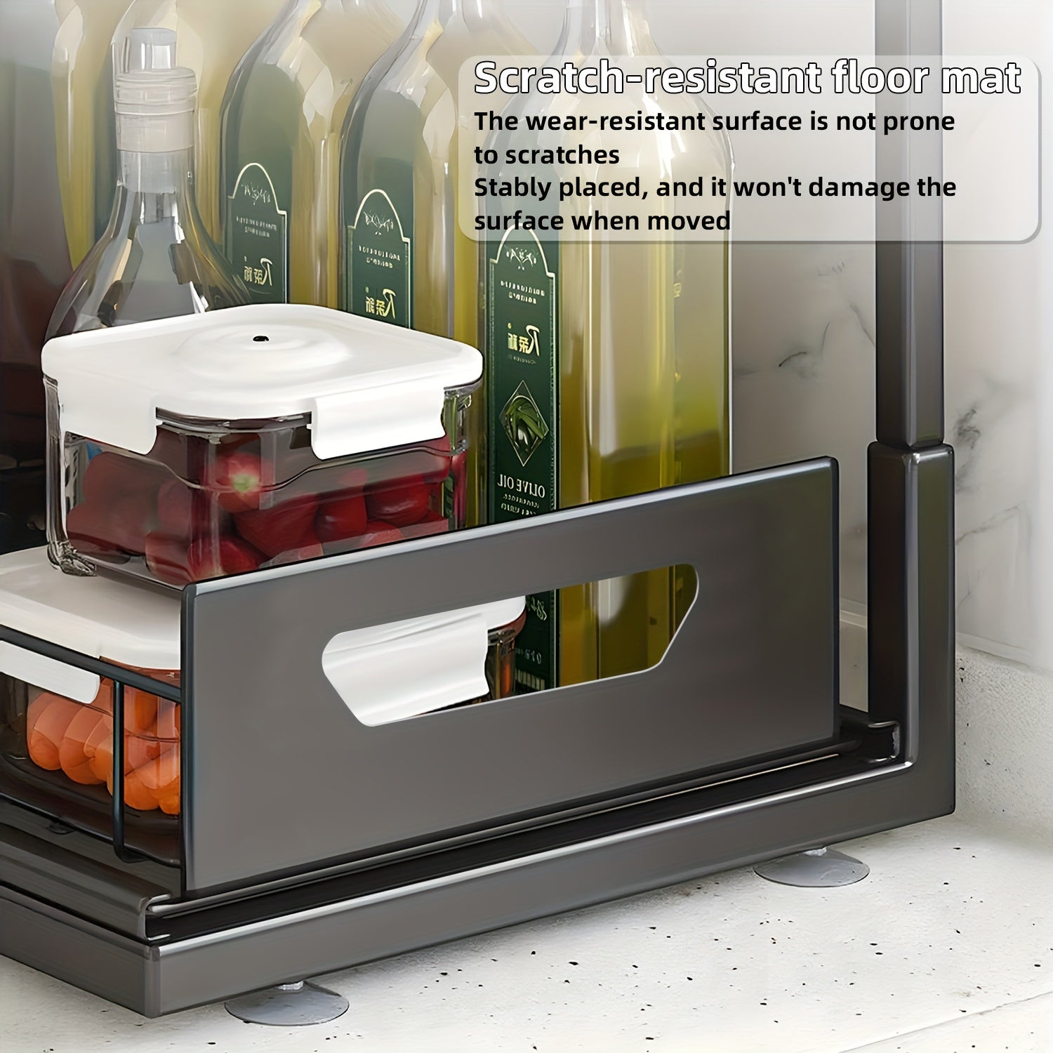 Kitchen Essential – 1/2pcs 2-story kitchen sink storage containers，push-pull cabinet organizer, kitchen and bathroom organizers and storage, study, tabletop, metal sliding drawers, practical