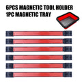 Garage Tool Organizer – 7pcs SEKETMAN Magnetic Tool Holder Set, Includes 6 Red Magnetic Bars (12 Inches Long), 1 Foldable Magnetic Tray, Easy Installation, Comes with 12 Screws, Heavy-Duty M