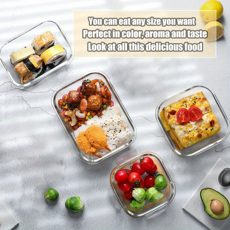 16pcs Sealed Glass Food Storage Containers, Lunch Boxes, Microwave Ovens, Ovens - Perfect for Salads, Fruits, Vegetables, And Sandwiches, Lunch Boxes | Sealed Storage | Durable Glass, Food Storage Containers (8 Lids And 8 Containers)
