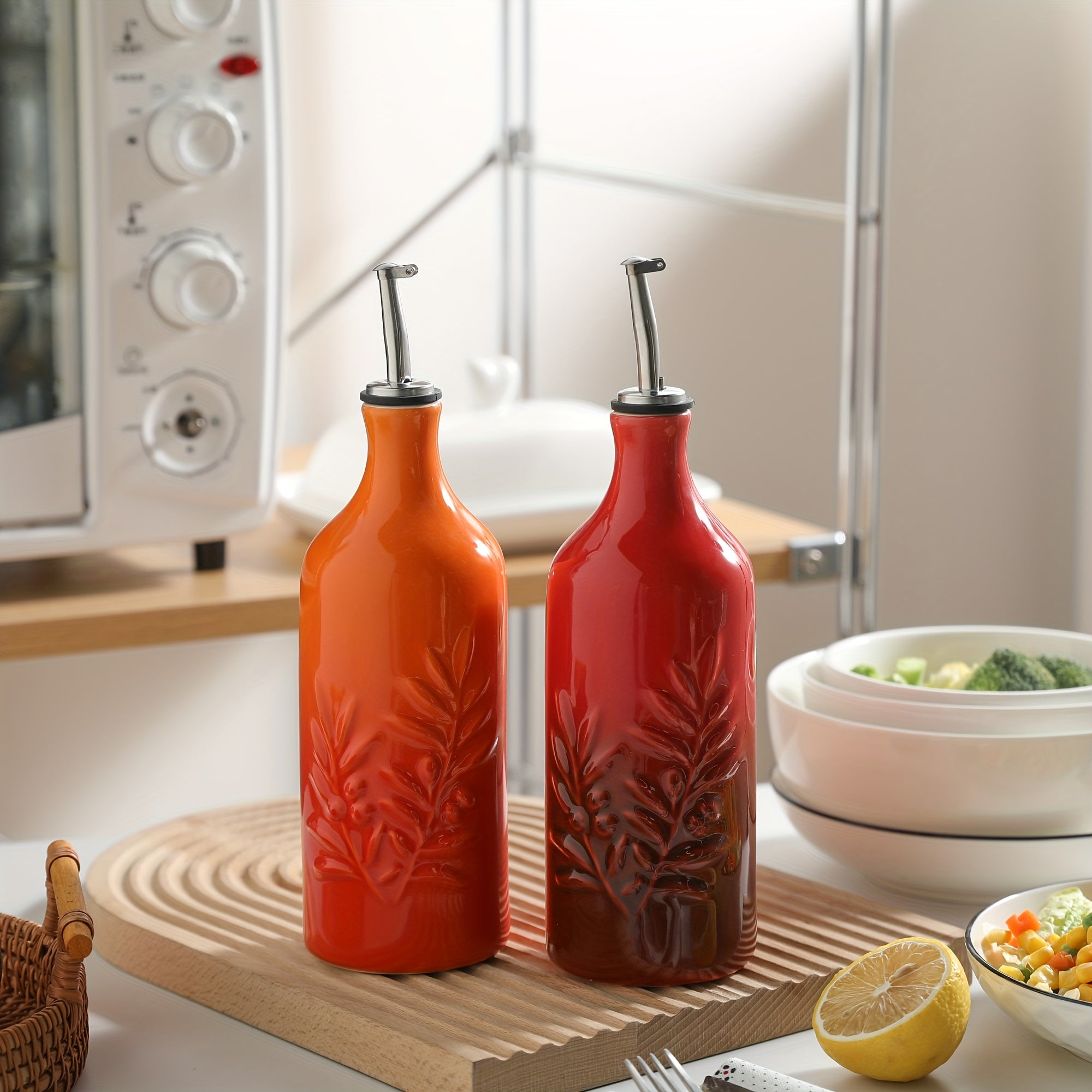 Smart 20oz Reusable Drinkware Set – easy-access beverage storage, 20oz Ceramic Olive Oil Dispenser Bottle - Opaque Oil Cruet Protects Oil to Reduce, designed for American homes, daily convenience and practical gifting