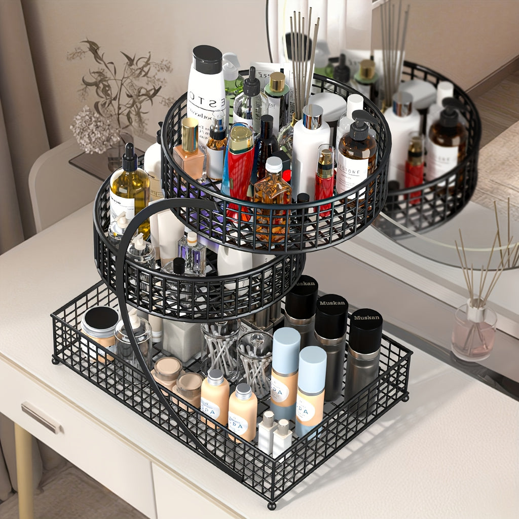 Modern Adjustable Home Storage Rack – durable multi-purpose storage, 3-Tier Metal Bathroom Vanity Organizer - No Assembly Required Space-Saving Countertop Storage Rack with, designed for American homes, daily convenience and practical gifting
