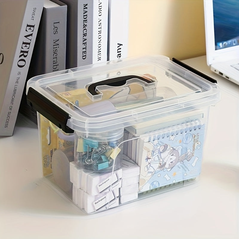 Easy-Access 6pcs Stackable Home Storage Bins – portable space-saving storage, 6pcs Stackable Transparent Plastic Large Capacity Storage Box Covered Storage Box - Suitable for, designed for American homes, daily convenience and practical gifting
