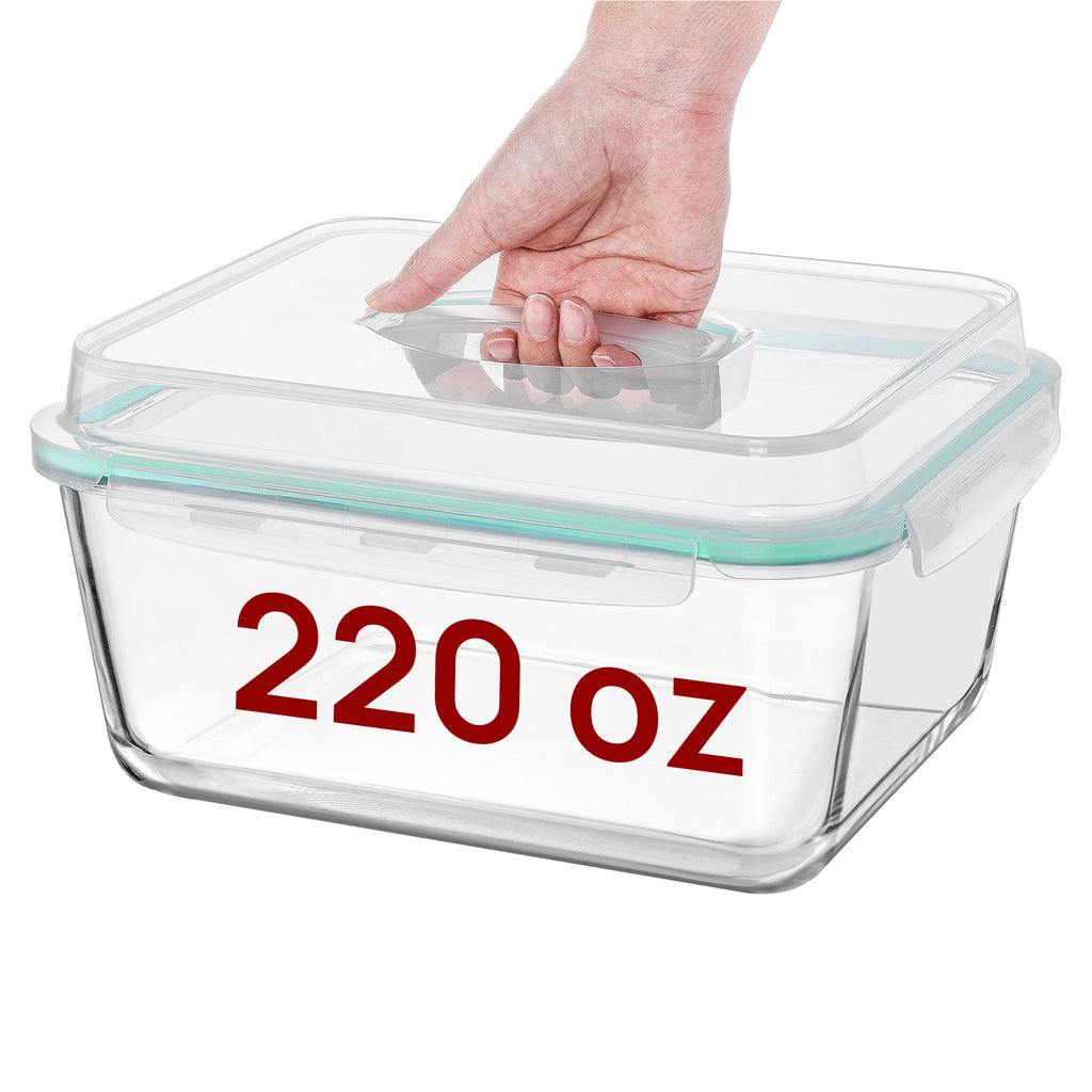 Space-Saving 220oz Kitchen Baking Dish Set – oven-ready cooking and serving, 220oz Extra Large Glass Food Storage Containers with Snap Airtight Lids for Roasting Turkey, designed for American homes, daily convenience and practical gifting