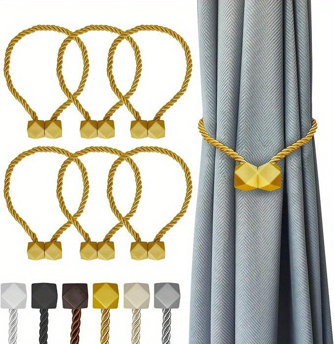 Heavy-Duty Home Storage Organizer – space-saving everyday organization, 6-Pack Heavy-Dstrong Magnetic Curtain Tiebacks with Magnetic Closure - Strong Hold for Thick Thin, designed for American homes, daily convenience and practical gifting