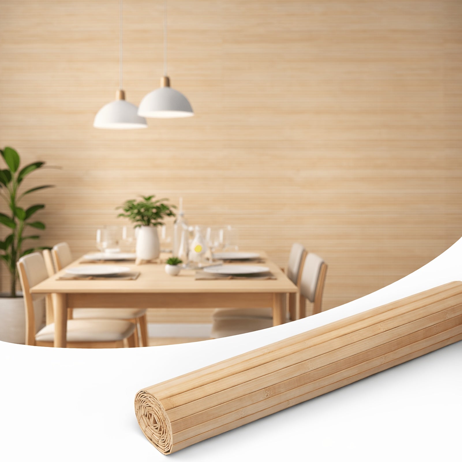 Home Storage Organizer – Natural Bamboo Wall Panel for Interior Wall Decor, 48 X 96 Inch Pole Wrap Wainscoting Paneling for Wall Ceiling Furniture Cabinet Office, Carbonized for Modern US Ho
