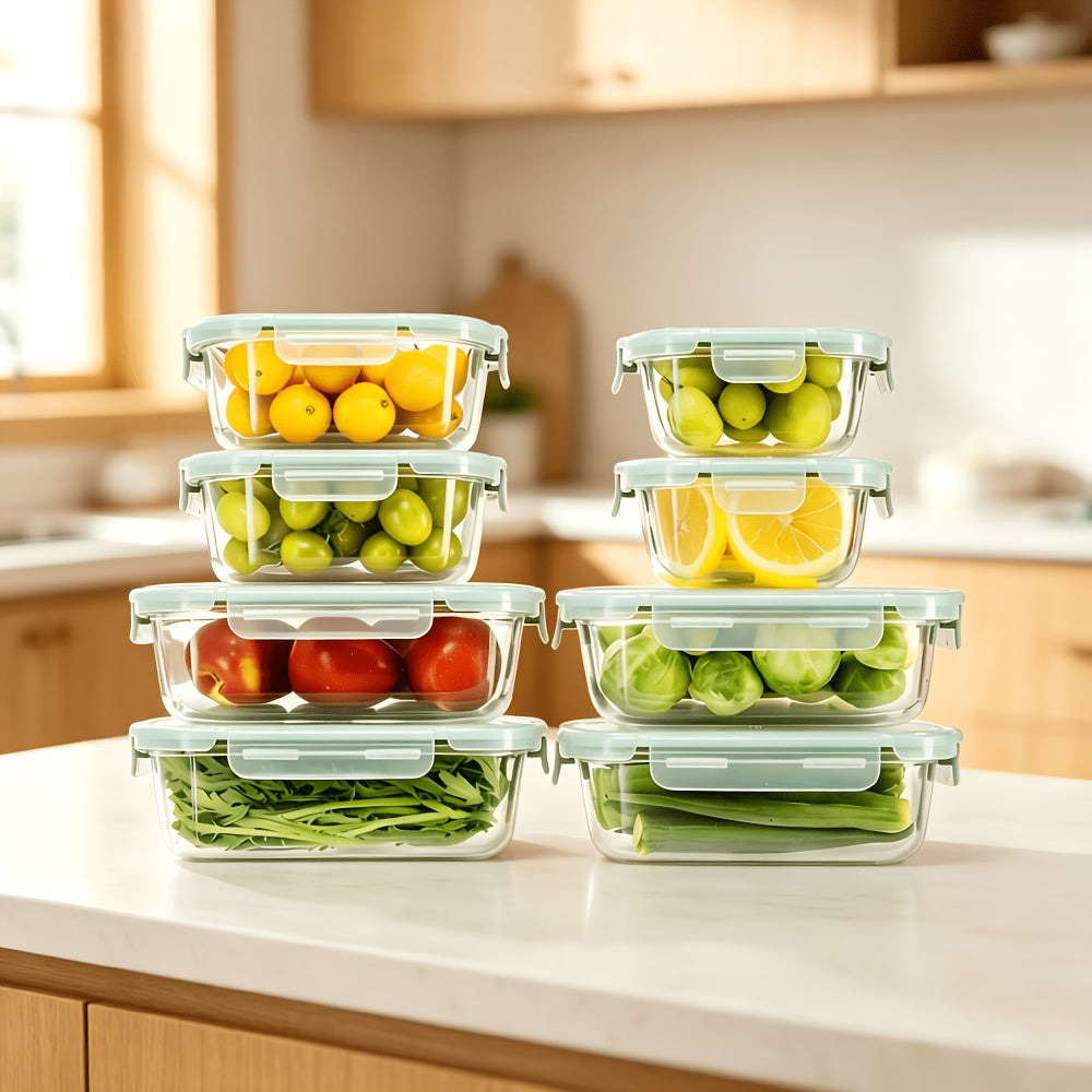4/8pcs Class Food Storage Containers, Meal Prep, Airtight Bento Boxes with Leak-Proof Locking Lids, Microwave, Lunch Box, Oven, Freezer, And Dishwasher Safe