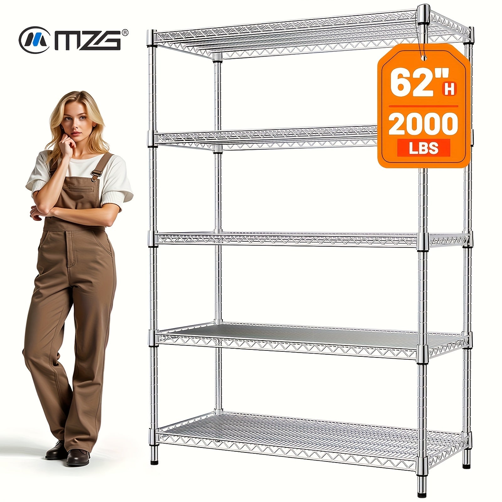 Smart 5/4/3 Tier Adjustable Home Storage Rack – durable multi-purpose storage, MZG 2000 1600 1000 Lbs 5 4 3 Tier Storage Shelving Steel Heavy Duty, designed for American homes, daily convenience and practical gifting