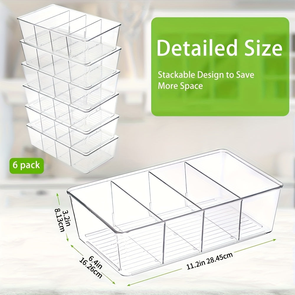 Modern Refrigerator Storage Organizer – easy-access fridge organization, 6 Packs Snack Organizers Pantry Organizer And Storage Clear Food Storage Organizer Bins Plastic, designed for American homes, daily convenience and practical gifting