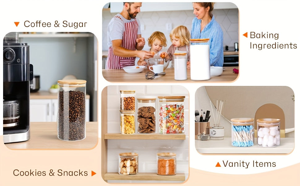 Space-Saving 3 Pack Airtight Storage Jar Set – clear reusable pantry storage, 3 Pack 45 Oz Glass Jars With Bamboo Lids Airtight Pantry Storage Containers For, designed for American homes, daily convenience and practical gifting