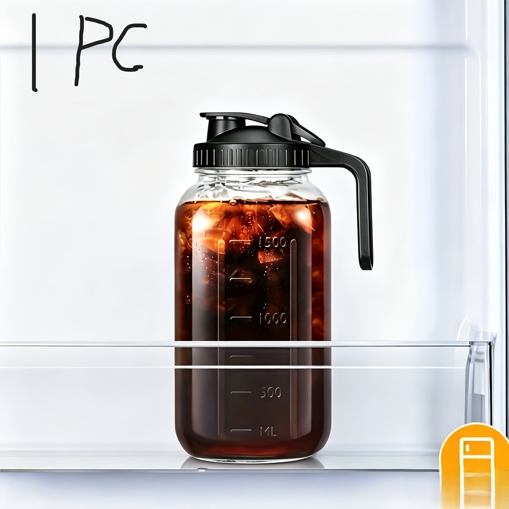 64 Oz. Leak-Proof Glass Mason Jar With Lid A Wide-mouth, Easy-to-clean Container Perfect For Storing Milk In The Refrigerator, As Well As Juice, Tea, Iced Coffee, And Other Beverages. Ideal For Daily Use.