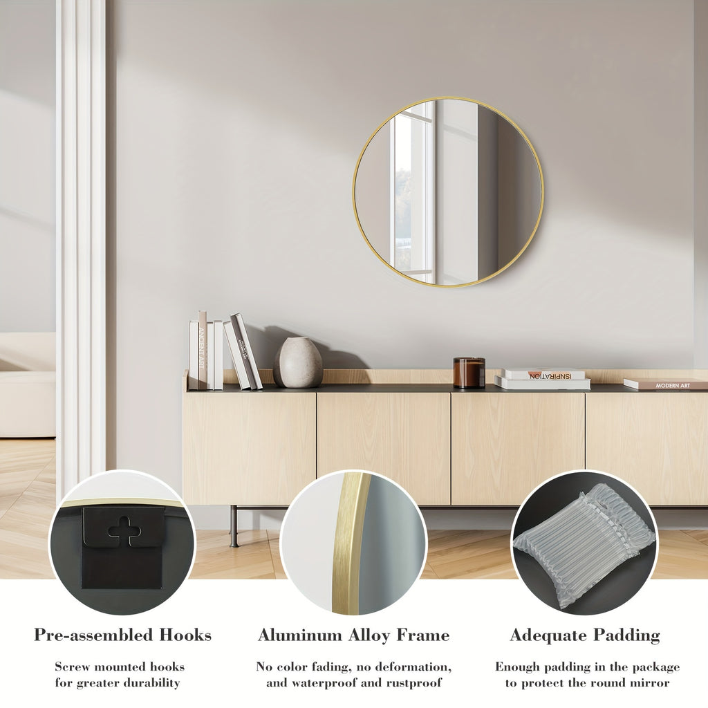 Easy-Access Home Accent Rug – comfortable decorative floor coverage, Round Metal Wall Mirror with - Matte Frame Easy-Hang Modern Decorative Mirror Suitable for, designed for American homes, daily convenience and practical gifting