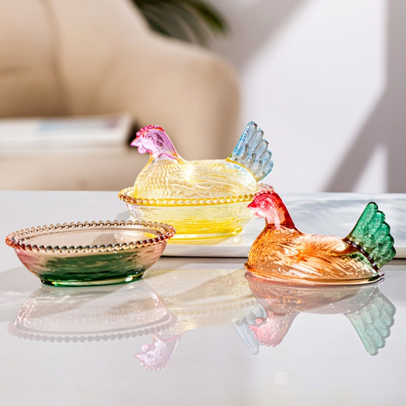 Space-Saving Airtight Storage Jar Set – clear reusable pantry storage, Elegant And Durable Chicken-Shaped Glass Storage Jar with Lid Perfect Table And Desk Ornament, designed for American homes, daily convenience and practical gifting