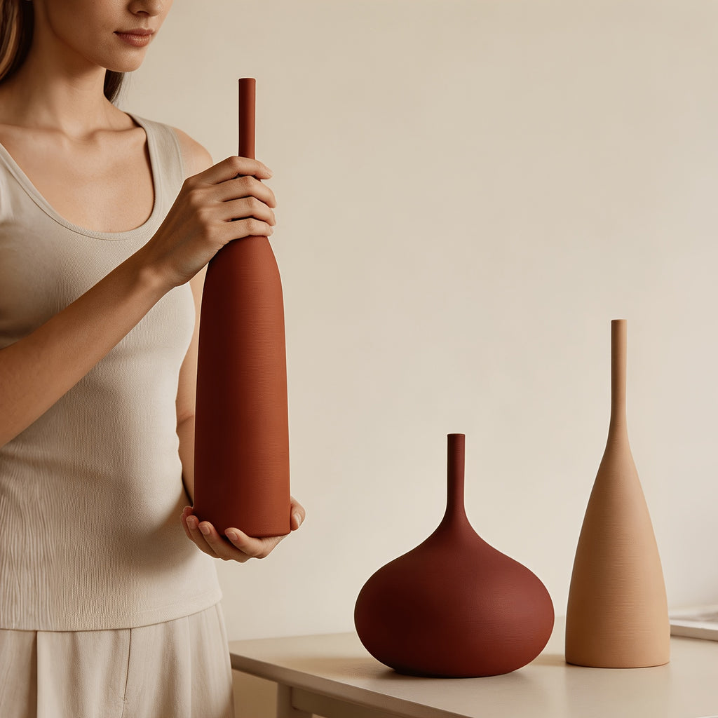 Smart Ceramic Flower Vase – tabletop floral display and modern home decor, Ceramic Vases Set of 3 Modern Boho Vases for Centerpiece Decor Matte, designed for American homes and practical gifting