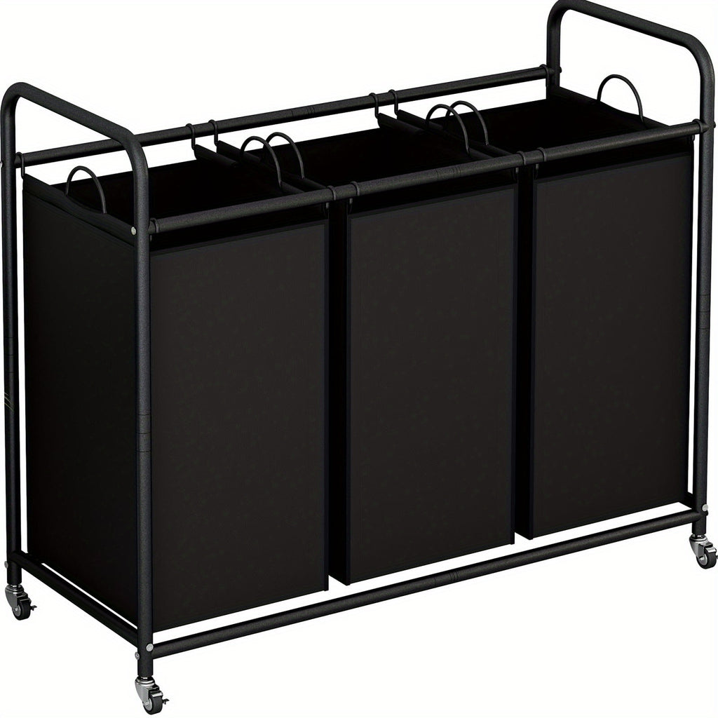 Heavy-Duty Adjustable Home Storage Rack – durable multi-purpose storage, Laundry Basket 3-Bag Sorter 63 4gal Laundry Home Decor Hamper Cart With Heavy Duty, designed for American homes, daily convenience and practical gifting